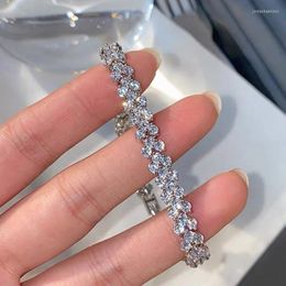 Link Chain ZHOUYANG Luxury Tennis Bracelet For Women Noble Wedding Hand Shining Silver Colour Cubic Zirconia Fashion Jewellery JSH001