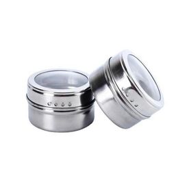 Herb & Spice Tools 100pcs/lot Magical Magnetic Stainless Steel Jar Monosexuality Tank Sauce Pot Outdoor Barbecue Seasoning BottleHerb ToolsH