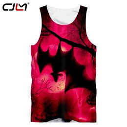 Man Halloween 3D Printed Animal Vest Creative Moon And Bat Mens Clothing Gothic Large Size Wholesale 5XL Tank Top 220623