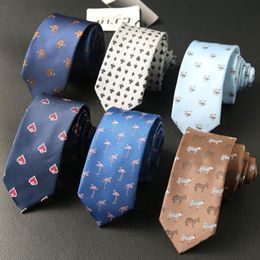 Bow Ties Man Tie Slim Mens Polyester 6cm Animal Classical Casual Neckties Vintage Skinny For Wedding Party GravatasBow