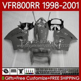 OEM Bodywork For HONDA VFR800RR Interceptor VFR 800RR 800 CC RR 1998-2001 128No.128 VFR-800 800CC VFR800R 1998 1999 2000 2001 VFR800 RR 98 99 00 01 Fairing Gloss Grey