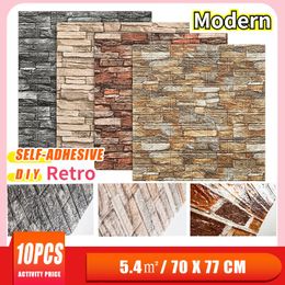 Wall Stickers 10Pcs Marble Pattern Self-adhesive 3D Modern Wallpaper Living Room Bedroom Kids Decoration DIY Waterproof Foam WallstickersWal