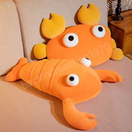 80cm Cartoon Cute Lobster Plush Toy Doll Stuffed Sea Animal Crab Pillow Creative Soft Kid Toys Nice Present