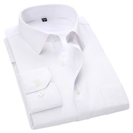 4XL 5XL 6XL 7XL 8XL Large Size Mens Business Casual Long Sleeved Shirt White Blue Black Smart Male Social Dress Shirts For Plus 220813