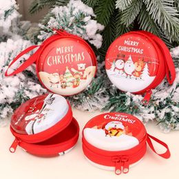 Christmas Decorations Santa Claus Snowman Change Purse Earphone Storage Wallet Kid's Merry Year Gift Tree Ornament PendantChristmas