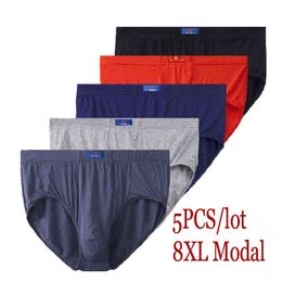 8XL-XL 5Pcs Modal Plus Size Oversize Mens Underwear Brief Briefs Shorts Comfort Male T220816