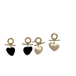 Dangle & Chandelier Korean Atmosphere Simple Classic Glamour Heart Earrings Temperament Round Delicate Fine Luxury Fabric Earring Jewelry