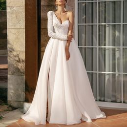 long white one handed dresses UK - 2022 Gold Chic One Shoulder Crystal Mermaid Prom Dress With Detachable Train Sexy Backless Evening Gown white lace long prom gowns