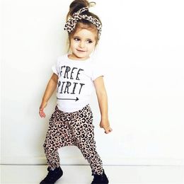 born baby girl clothes born cotton leopard baby clothing t-shirtpantsheadband infant sets kids toddler outfits LJ201223