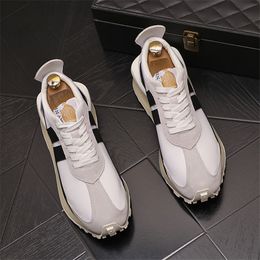 British Designer Wedding Dress Party shoes Autumn Spring Fashion Vulcanised Casual Sneakers Round Toe Thick Bottom Business Driving Walking Loafers N66