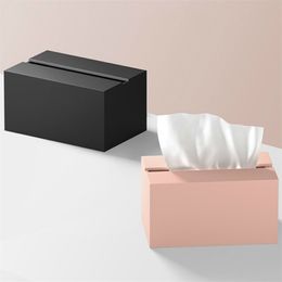 Car Square Black Tissue Box Napkin Holder Kitchen Toilet Paper Holder Napkin Caja Toallitas Humedas Cute Tissue Box KK60ZJ T200425
