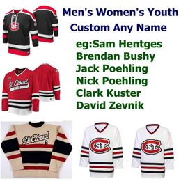 St. Cloud State Huskies College Hockey Jerseys Women's Schuldt Jersey Nick Poehling Clark Kuster David Zevnik Jon Lizotte Custom Stitched