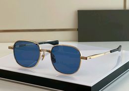 Gold Blue Square Sunglasses Pilot Men Glasses Fashion Sun Shades Sonnenbrille UV Protection Eyewear with Box