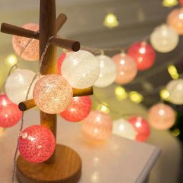 Strings LED 3.5CM Cotton Ball Fairy String Light Chain Night Lamp Garland 3M 20 Christmas Kids Bedroom Wedding Garden Party DecorationLED