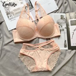 Underwear For Women Sexy Lace Push Up Bralette Section Breathable Female Large Underwear Set Plus Size Lingerie Bra 220513