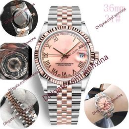 Luxury Women watch Lady Size 36mm Classic Girl Roman numerals Waterproof Wristwatch Automatic Mechanical Movement watches