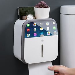 Wall-Mounted Phone Holder Sanitary Storage Napkin Box Kitchen Rack Double-Layer Tissue Case Bathroom Accessories