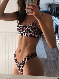 Women's Swimwear Sexy Leopard Bikini 2022 Micro Set Push Up Thong High Cut Women Mini Swimsuit Female Bathing Suit