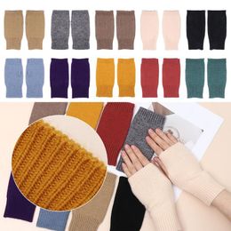 Five Fingers Gloves Women Men Cotton Wool Knitted Half Finger Warm Computer Mittens Fingerless Winter Accessories