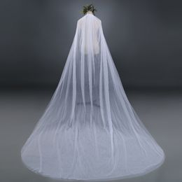 Bridal Veils White lvory 1 Tier Cathedral Wedding Veils Crystal Cut Edge Bridal Veil With Comb veil