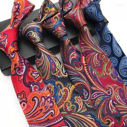 Bow Ties Fashionable Fashion Classic Paisley Cashew Flower Men's JACQUARD WOVEN Silk Tie Rose Red Gold Green Orange Navy Yellow Tie's Fred22
