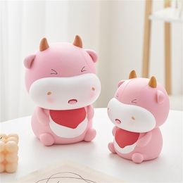 Cow piggy bank Piggy Bank Money Boxes Storage Kids Toys Home Decor Saving Box Children Christmas gift 220628