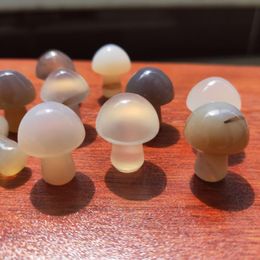 Decorative Objects & Figurines Random Natural Agate Mini Mushroom Quartz Crystal Healing Stone Carving Reiki Crafts Witchcraft Aquarium Deco