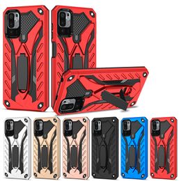 Anti-knock Shockproof Phone Cases Armour for Xiaomi Redmi Note 10 5g 10 Pro Global Poco x3 GT M3 Pro Kickstand Holder Back Cover