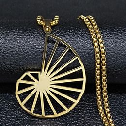 Pendant Necklaces Theodorus Spiral Geometry Math Science Necklace Stainless Steel Gold Colour For Women Fashion Jewellery N200S06