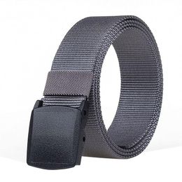Belts Men And Women Belt High Quality Solid Color Nylon Plastic Buckle Outdoor Casual Cowboy Pants
