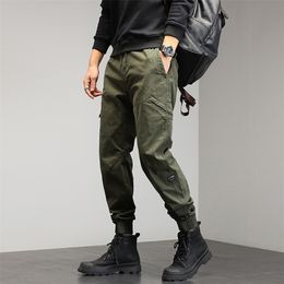 Summer Mens Cargo Pants Cotton Multiple Pockets Tacitical Trousers For Men Slim Fit Sweatpants Streetwear Military Joggers 220621