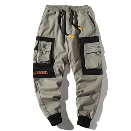 Men's Pants Hip Hop Men Multi pocket Elastic Waist Design Harem Pant Street Punk Casual Trousers Joggers Male Cargo ABZ51 220827