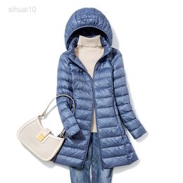 Women Winter Jackets 2021 New Ultra Light Portable Winter Jacket Hooded Female Duck Down Jacket Cap Removable Windbreaker 5XL L220725