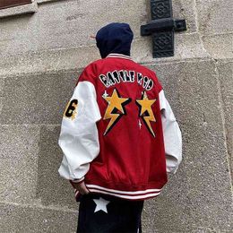 New Streetwear Vintage Baseball Jacket Men hip-hop High Quality Towel Embroidery Varsity Jacket women spring Fleece Bomber Coat Y220803