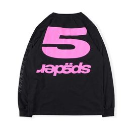 Young Thug Sp5der 555555 Pink t Shirt Men Women Spider Web Pattern T-shirt Top Long Sleeve Tees