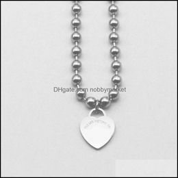 Luxury Pendant Necklaces Women Stainless Steel Heart Round Jewellery On The Neck Valentine Day Couple Gifts For Girlfriend Accessories Drop De