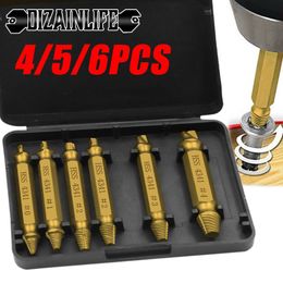 Professional Hand Tool Sets 4/5/6 PCS Damaged Screw Extractor Drill Bit Set Stripped Easily Take Out Broken Bolt Remover Demolition ToolsPro