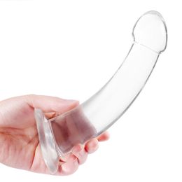 Strapon Sucker Dildo Female Anal Dilator Transparent G Spot Stimulation With Adjustable Pants S/M/L Long Adults sexy Toys.