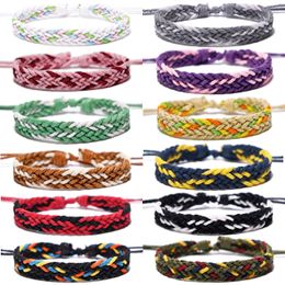 Charm Bracelets Friendship Bracelet Handwoven Cotton And Linen Adjustable Size 611 Inches Unisex amLIf