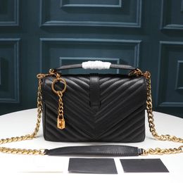 Top Quality LOULOU Fashion Women luxurys designers bags real leather Handbags messenger crossbody chain shoulder bag Totes Wallet Black