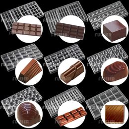 3D Polycarbonate Chocolate Mold For Baking Candy Bar Mould Sweets Bonbon Cake Decoration Confectionery Tool Bakeware 220601