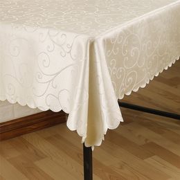 All sizes Jacquard printed flower tablecloth pattern checked tablecloth Rectangular Round banquet Wedding Party el Decoration T200707