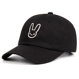 Rapper Reggaeton Artist Dad Bad Bunny 100% Cotton s Unisex Baseball Caps Concert Hip Hop Embroidery Hat 220727
