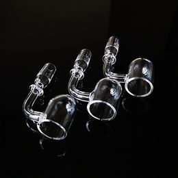 Beveled Edge Round Bottom Quartz Banger Nails 14mm 18mm Female Male 90 Degree Smoking Accessories For Dab Rigs Glass Water Pipes