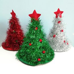 Berets Christmas Hat Year Party Green Tree Adult Santa Claus Show Ball Decoration Bucket HatBerets Oliv22