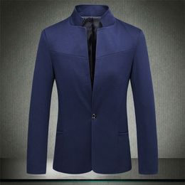 Men Casual Arrival Male Autumn Spring Dress Suit Fashion High Quality Chinese Style Stand Collar Blazers Coat Brand Jacket 220514