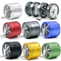Aluminium Alloy Dry Herb Grinders Smoking Accessories 63mm OD 4 Layers Grinder Colourful Tobacco Grinder Herbal Presser