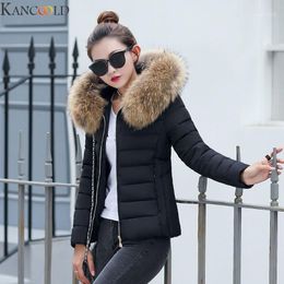Winter Coat Women Jacket Womens Parkas Gloves Warm Detachable Fur Collar Hat Slim Fit Outwear