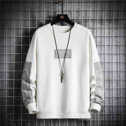 Men's Sweatshirt Crewneck Shirt Men Casual Hoodie Harajuku High Street Fashion Japan Style Long Sleeve Shirt Spring and Autumn 210924