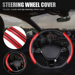 Steering Wheel Covers 2PCS/Set Universal Four-season Non-Slip Carbon Fibre Turn Car Accessories Products Interior PartsSteeringSteering